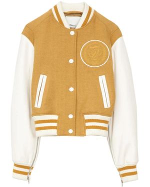 3.1 Phillip Lim Logo-Patch Knitted Bomber Jacket - Yellow