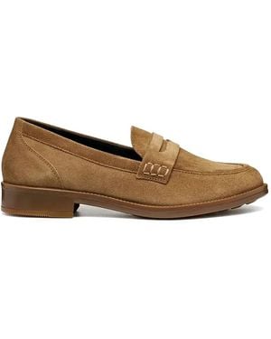Geox Suede Slip-On Loafers - Brown