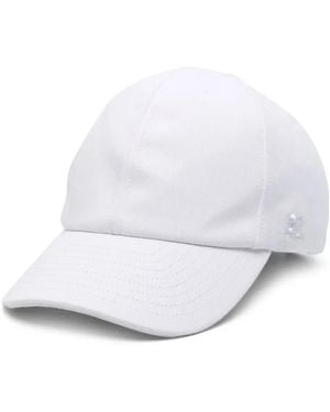 Courreges Embroidered-Logo Twill Cap - White
