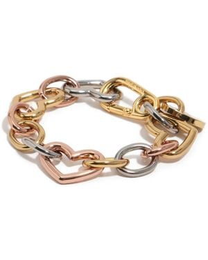 Bimba Y Lola Three-Tone Heart Chain Bracelet - Metallic