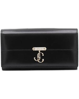 Jimmy Choo Avenue Pearl-Chain Wallet - Black
