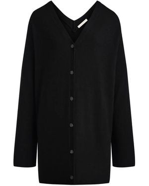 12 STOREEZ V-Neck Buttoned Cardigan - Black