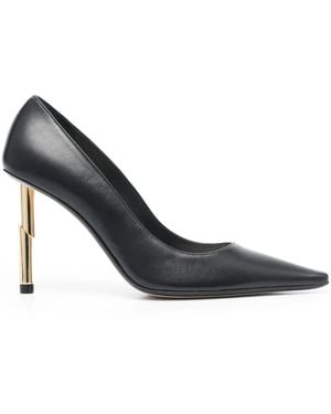 Lanvin Metallic-Heel Pointed-Toe Court Shoes - Black