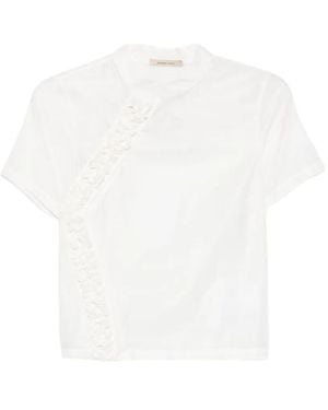 Paloma Wool Blusa Gaspar Con Ribete De Volantes - Blanco