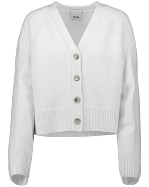 Allude Buttoned V-Neck Cardigan - White