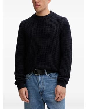 Marc O' Polo Sweater Met Wafelpatroon - Zwart
