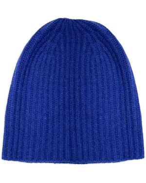 LA ROSE Ribbed-Knit Beanie - Blue