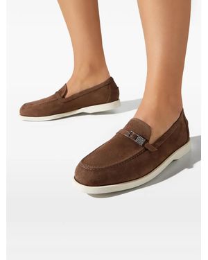 Le Silla Buckle Strap Loafers - Brown