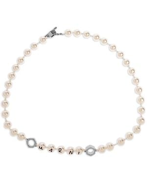 Marni Pearl Crystal Necklace - Natural
