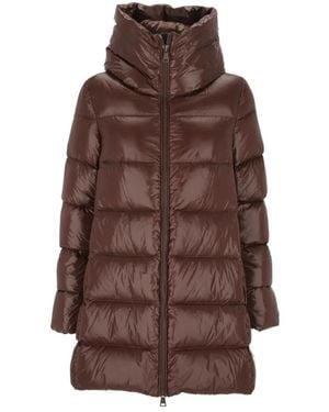 EMMA & GAIA Turtleneck Puffer Jacket - Brown