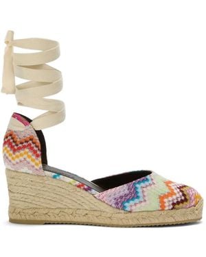 Missoni Zigzag Lace-Up Espadrilles - Metallic