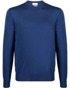 Ballantyne Fine-Knit Crew-Neck Sweater - Blue