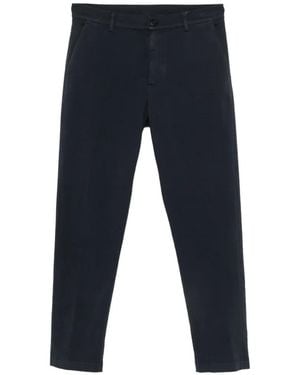 Canali Twill-Weave Slim-Fit Pants - Blue