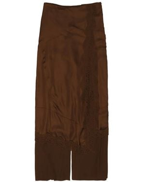 Bimba Y Lola Lace-Trim Asymmetric Skort Trousers - Brown