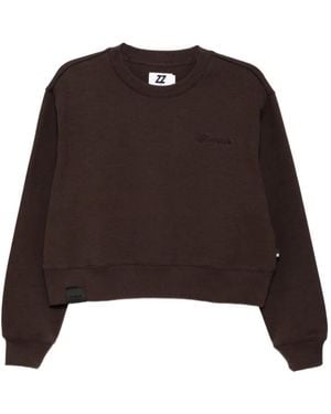 Izzue Sweatshirt mit Slogan-Stickerei - Braun