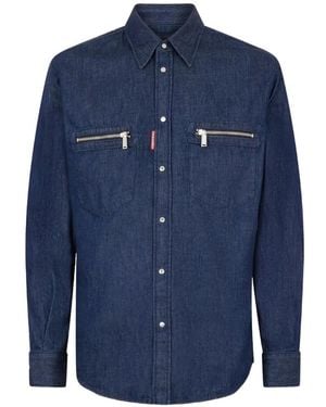 DSquared² Jeanshemd Mit Anhänger - Blau