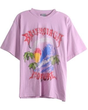 Balenciaga Graphic-Print Oversized T-Shirt - Pink