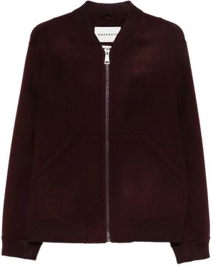 Amaranto Zip-Up Pouch-Pockets Bomber Jacket - Brown