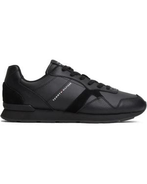 Tommy Hilfiger Logo-Print Paneled Low-Top Sneakers - Black