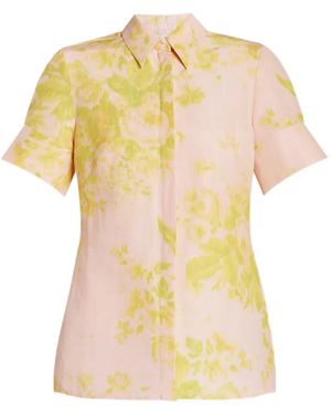 Erdem Floral Short-Sleeve Shirt - Yellow