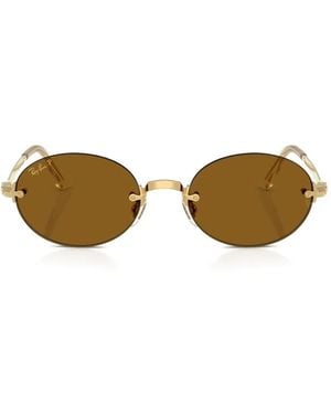 Ray-Ban X Asap Rocky Round Frame Sunglasses - Metallic