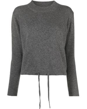 Liska Cashmere Drawstring-Hem Sweater - Gray