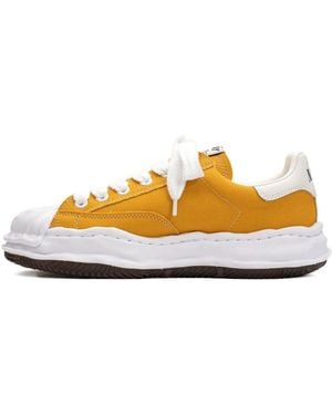 Maison Mihara Yasuhiro Blakey Pleated-Toe Low-Top Trainers - Yellow
