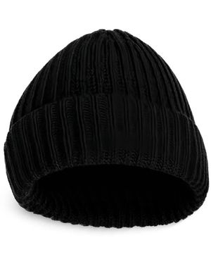 Malo Ribbed-Knit Beanie Hat - Black