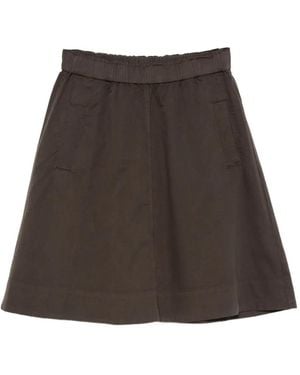 Marc O' Polo Elasticated-Waistband A-Line Mini Skirt - Brown