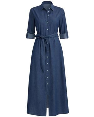 Kocca Hignacia Tie-Waist Shirt Dress - Blue