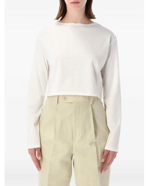 AURALEE Cropped-Langarmshirt - Weiß