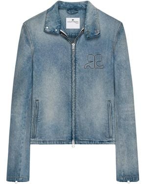 Courreges City Shadow Logo Jacket - Blue