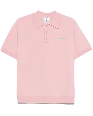 CASABLANCA Double-Face Polo Top - Pink