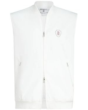 Brunello Cucinelli Nylon Vest With Logo - White