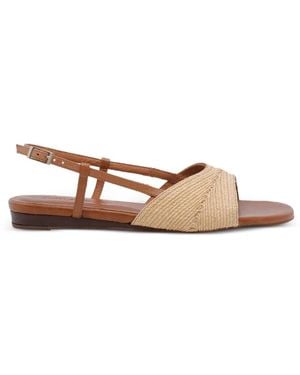 Ángel Alarcón Woven-Strap Buckle-Fastening Sandals - White