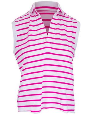 Frank & Eileen Olivia striped polo top - Rosa