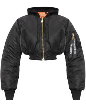 Vetements Cropped-Bomberjacke - Schwarz