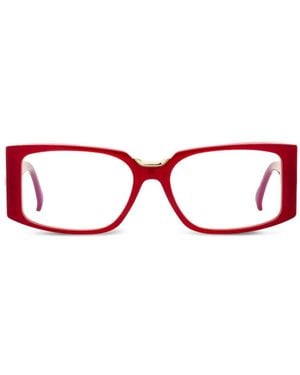 Max Mara Eyewear Rectangle Sculpted Glasses - Red