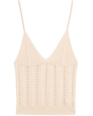 Blumarine Haut En Maille À Col V - White