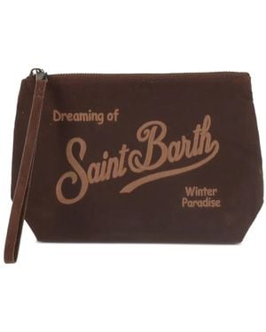 MC2 Saint Barth Aline Clutch Mit Stickerei - Braun