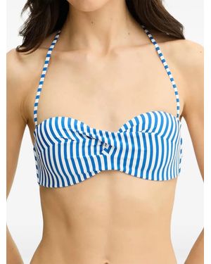 Twinset Gestreiftes Neckholder-Bikinioberteil - Blau