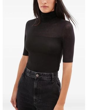 MARCELLA Niko Sheer-Detail Top - Black