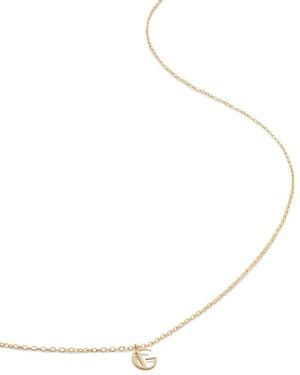 Monica Vinader 14Kt Small Initial G Necklace - Metallic