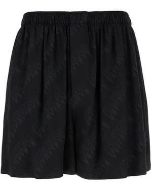 Balenciaga Elasticated Pattern Bermuda Shorts - Black