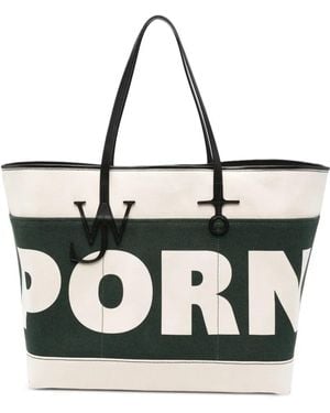JW Anderson Anchor Logo-Plaque Tote Bag - Black