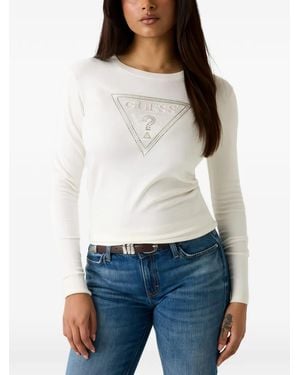 Guess Triangle Logo Jumper - White