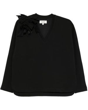 Psophia Bow-Appliqué Blouse - Black