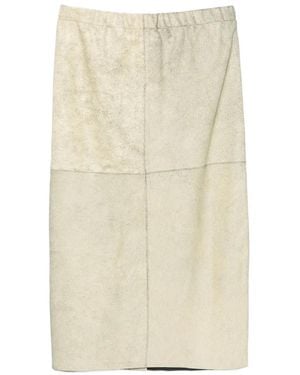 Alysi Panelled Slit Midi Skirt - Natural