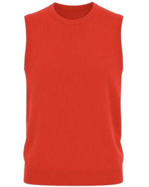 Malo Sleeveless Cashmere Jumper - Red