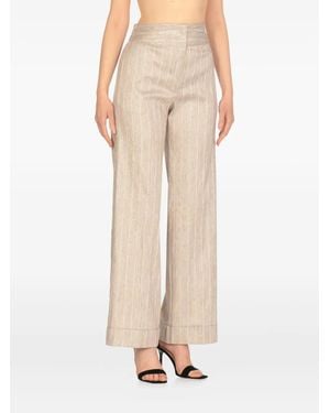 D.exterior Striped straight-leg trousers - Natur